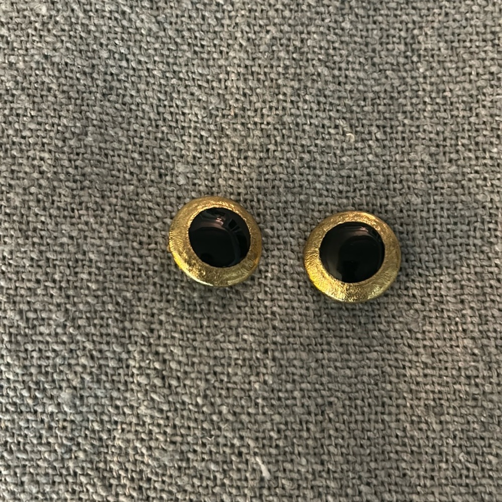 St. John’s Onyx and gold clip on earrings